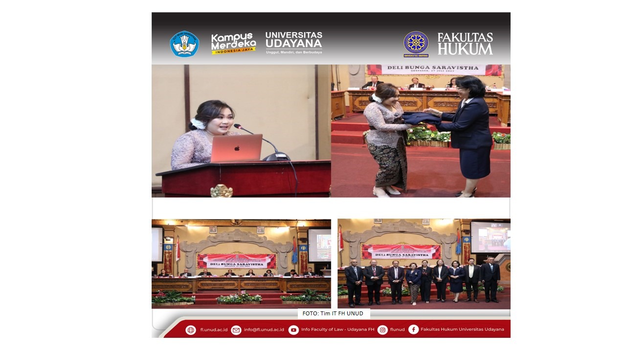 Promotion of New Doctor Deli Bunga Saravistha in the Doctor of Law Study Program of FH UNUD