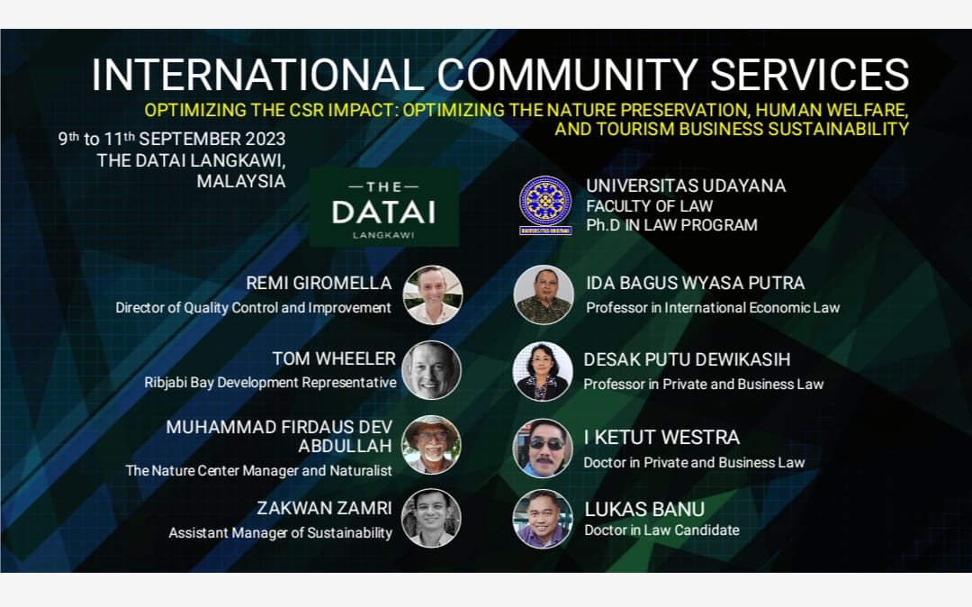 Law Doctoral Program of Faculty of Law UNUD Conducts International Service at The Datai Langkawi, Malaysia