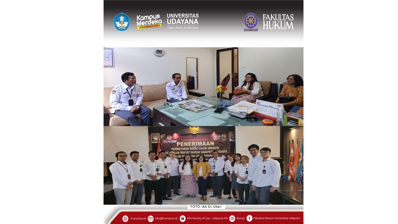 Visit of MBKM FH UNUD Supervisor Lecturer to KPU Tabanan