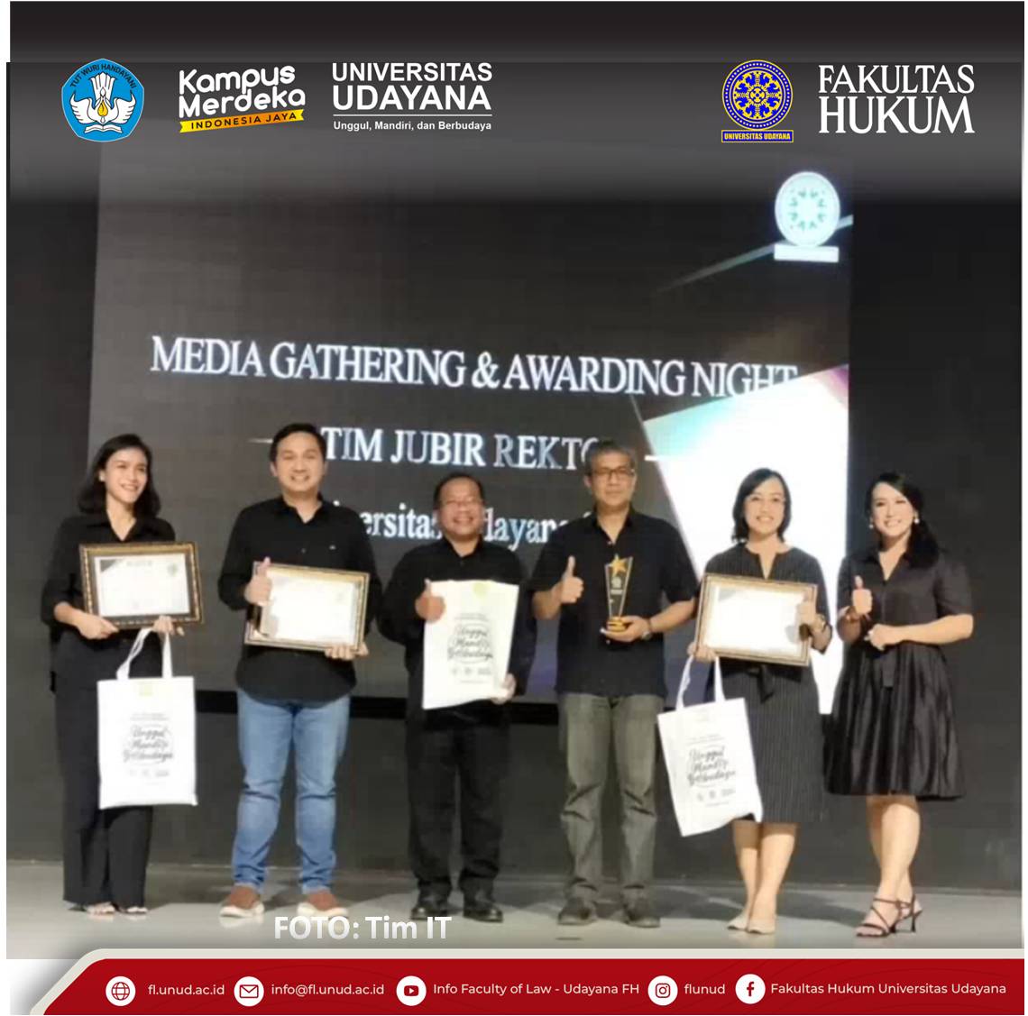 Tim UPIKS FH UNUD mendapatkan 3 Penghargaan pada Media Gathering dan Awarding Night
