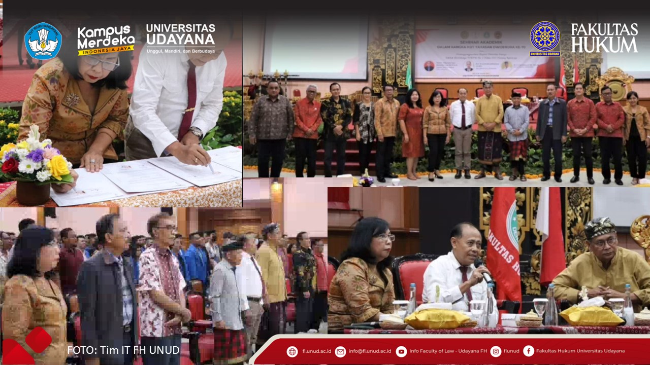 Signing of Cooperation between the Faculty of Law, Udayana University and Dwijendra University